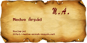 Medve Árpád névjegykártya