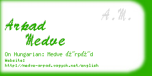 arpad medve business card